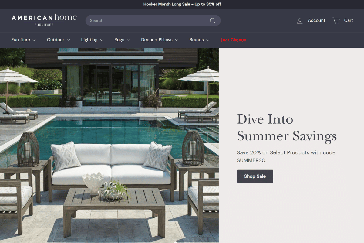 shopify store design case study furniture